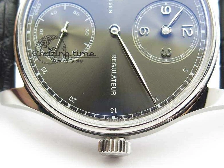 MIROTIME 0513 Portuguese IW544404 SS Gray Dial On Black Leather Strap A Practical 7259